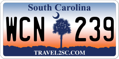 SC license plate WCN239