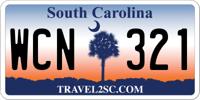 SC license plate WCN321