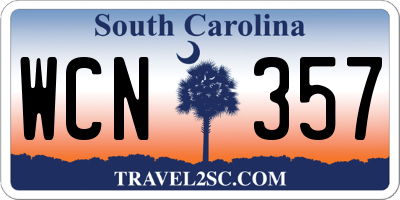 SC license plate WCN357