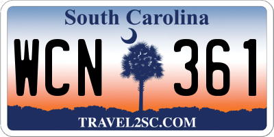 SC license plate WCN361