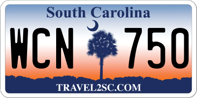 SC license plate WCN750