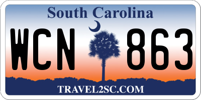 SC license plate WCN863