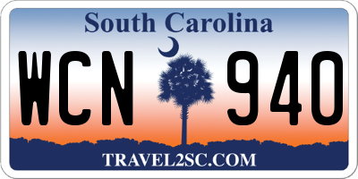 SC license plate WCN940