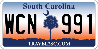 SC license plate WCN991
