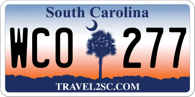 SC license plate WCO277