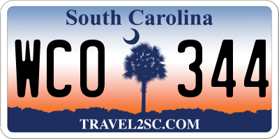 SC license plate WCO344