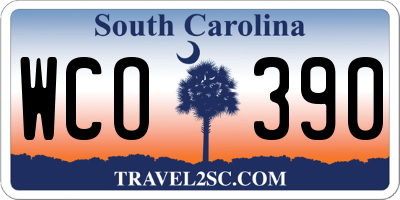 SC license plate WCO390