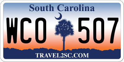 SC license plate WCO507