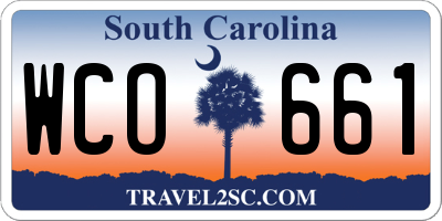 SC license plate WCO661