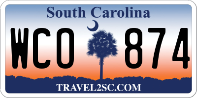 SC license plate WCO874