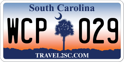 SC license plate WCP029
