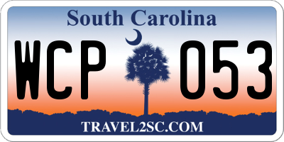 SC license plate WCP053