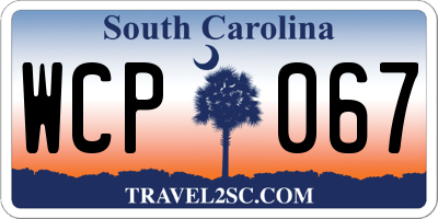 SC license plate WCP067
