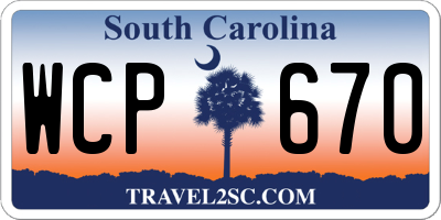 SC license plate WCP670