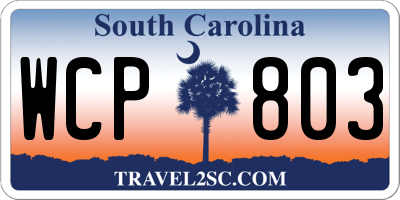 SC license plate WCP803