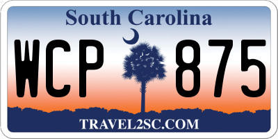 SC license plate WCP875