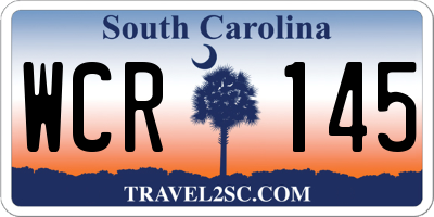 SC license plate WCR145