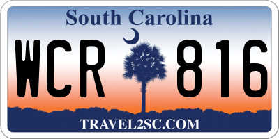 SC license plate WCR816