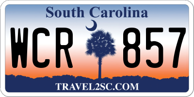 SC license plate WCR857
