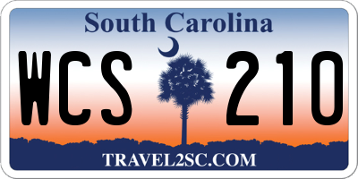 SC license plate WCS210