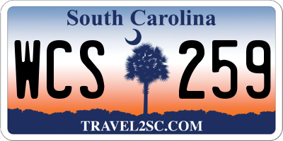 SC license plate WCS259