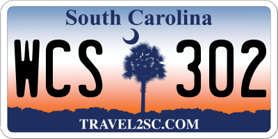 SC license plate WCS302