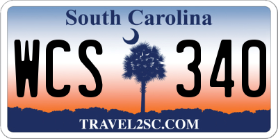 SC license plate WCS340