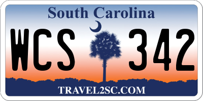 SC license plate WCS342
