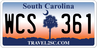 SC license plate WCS361