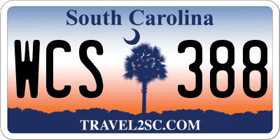 SC license plate WCS388