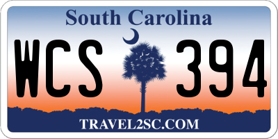 SC license plate WCS394