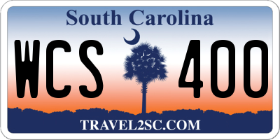 SC license plate WCS400