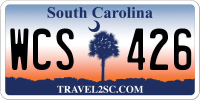 SC license plate WCS426