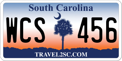 SC license plate WCS456