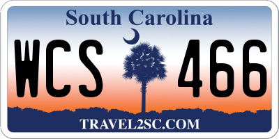 SC license plate WCS466