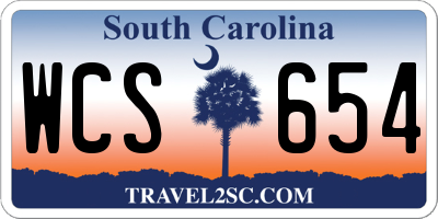 SC license plate WCS654