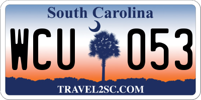 SC license plate WCU053