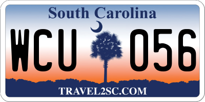 SC license plate WCU056