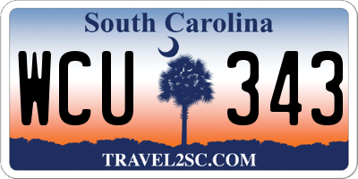 SC license plate WCU343