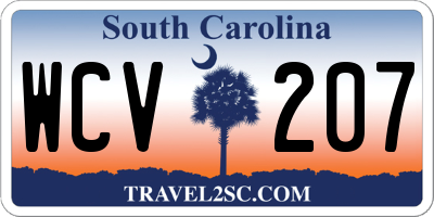 SC license plate WCV207