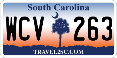 SC license plate WCV263