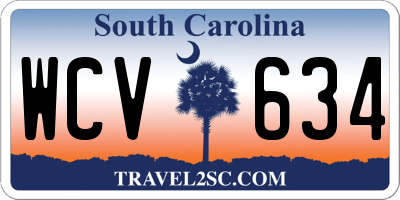 SC license plate WCV634