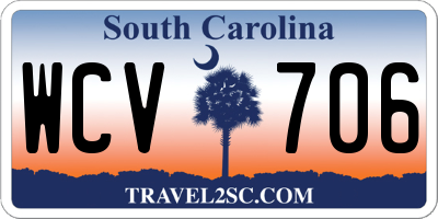 SC license plate WCV706