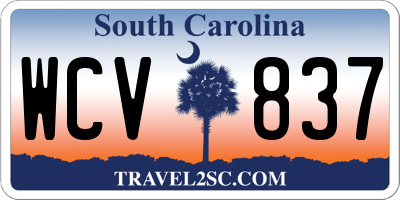 SC license plate WCV837