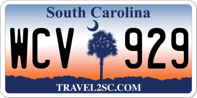SC license plate WCV929