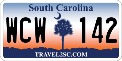 SC license plate WCW142