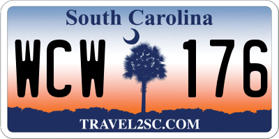 SC license plate WCW176