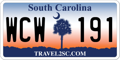 SC license plate WCW191