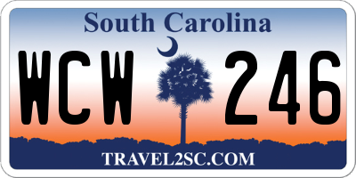 SC license plate WCW246