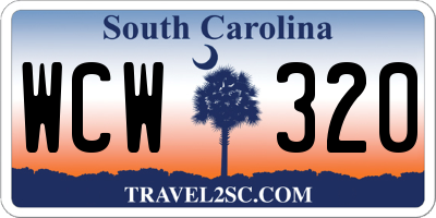 SC license plate WCW320